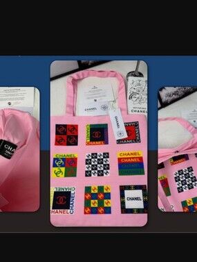 Limited Edition CHANEL- Logo Patchwork Tote Bag 🩷